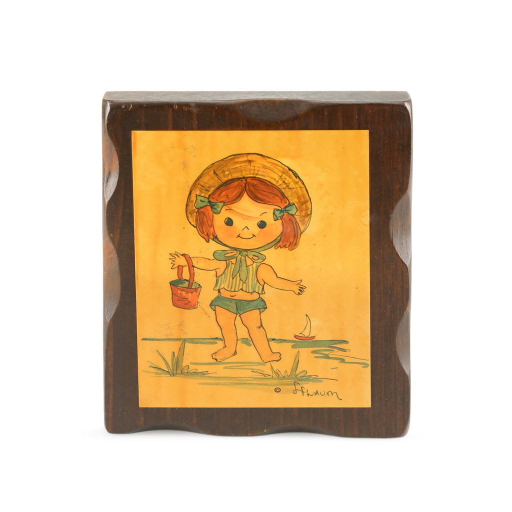 Wood / Yellow Beach Girl Artwork (A+D)