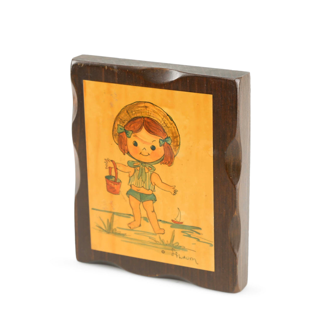 Wood / Yellow Beach Girl Artwork (A+D)