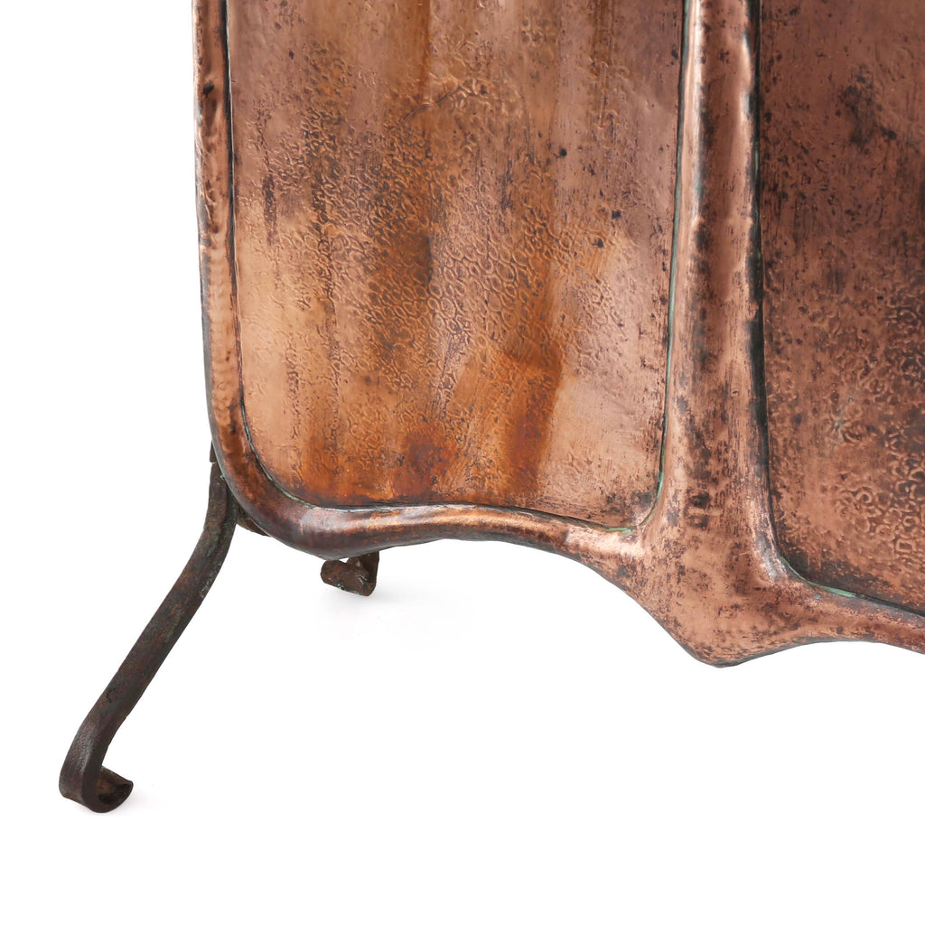 Antique Copper / Wrought Iron English Fire Screen (A+D)