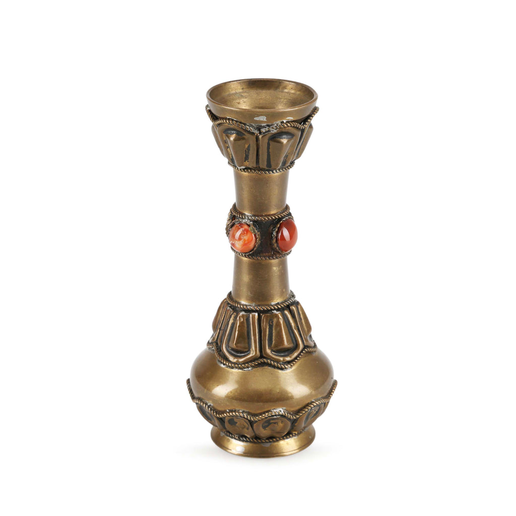 Jeweled Brass Antique Bombay Vase