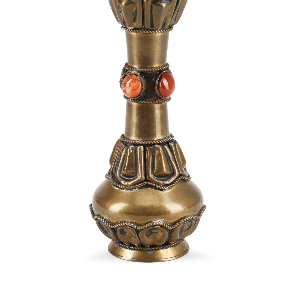 Jeweled Brass Antique Bombay Vase