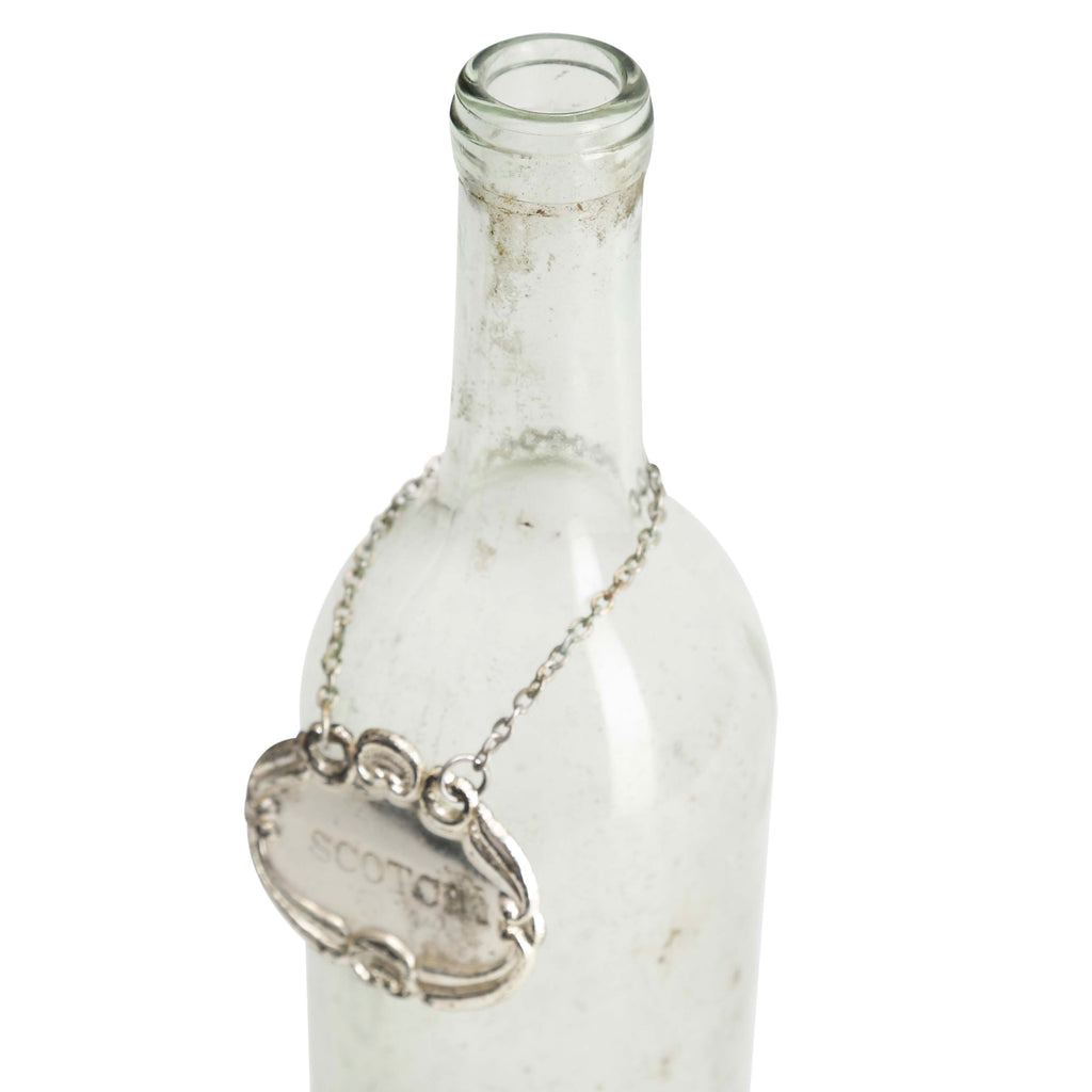 Glass Scotch Bottle with Silver Pendant