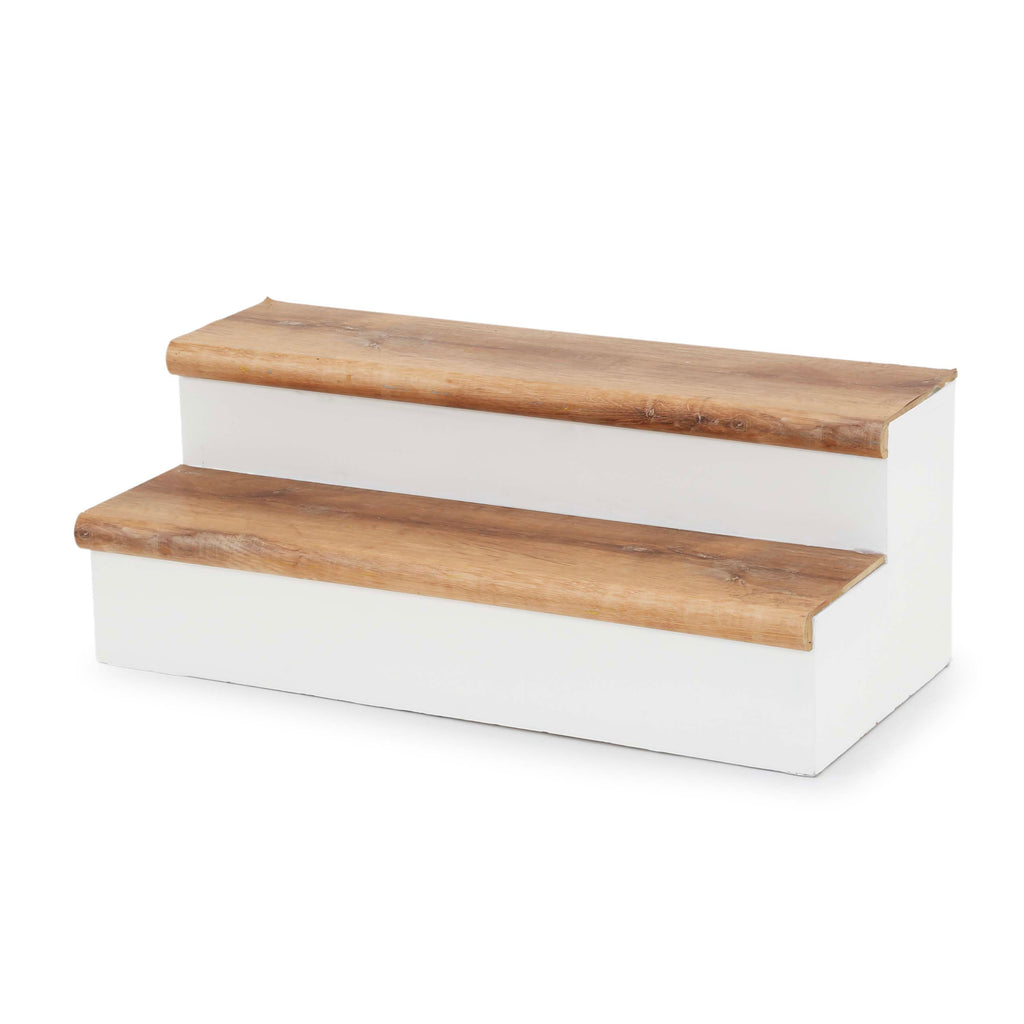 Wide Wood / Matte White Steps
