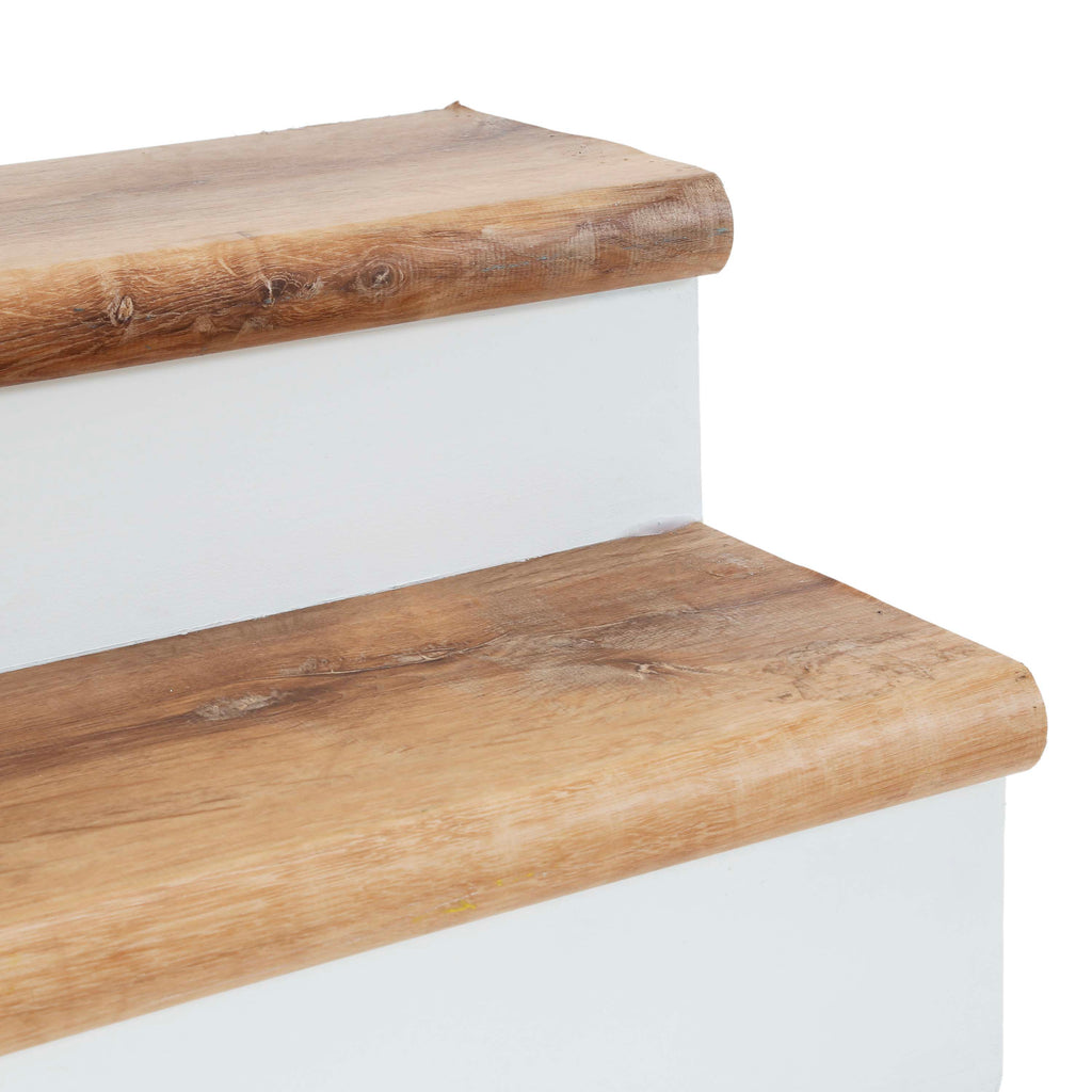 Wide Wood / Matte White Steps
