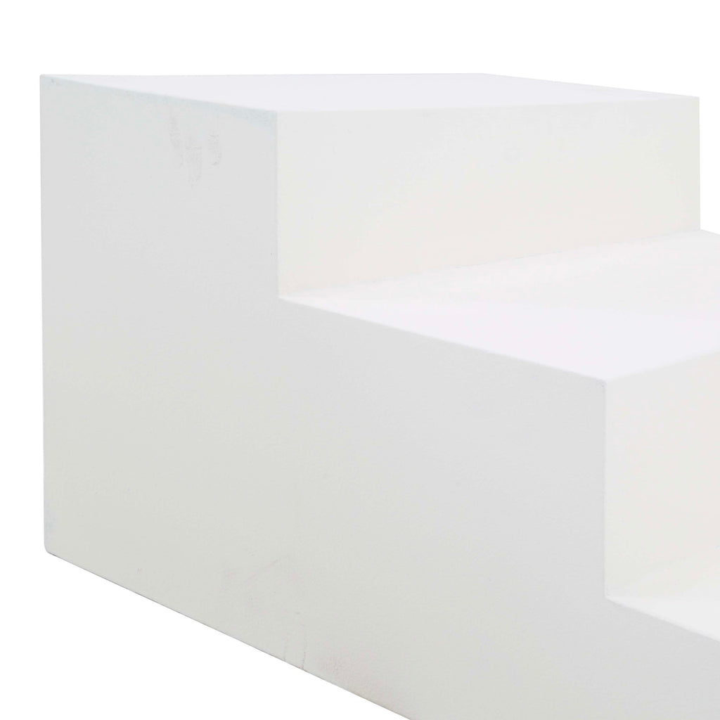Wide Matte White Steps