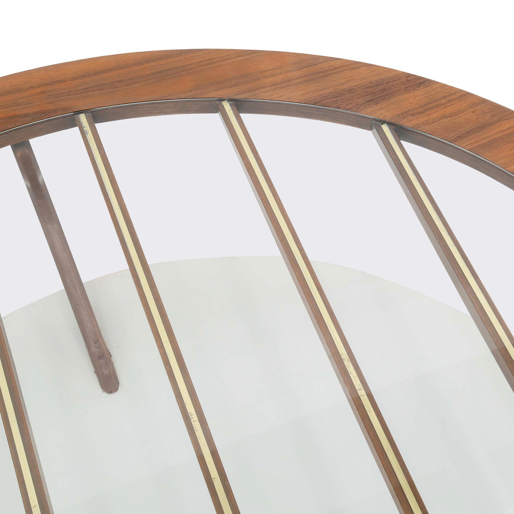 Wood / Glass / White Kidney Bean Coffee Table