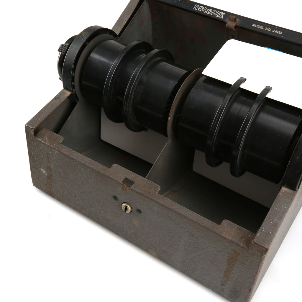 Grey Metal Double Rolodex