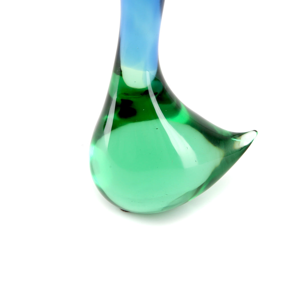 Blue & Green Glass Duck Figurine