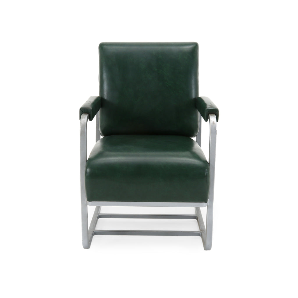 Green Leather Pullman Dining Car Chairs