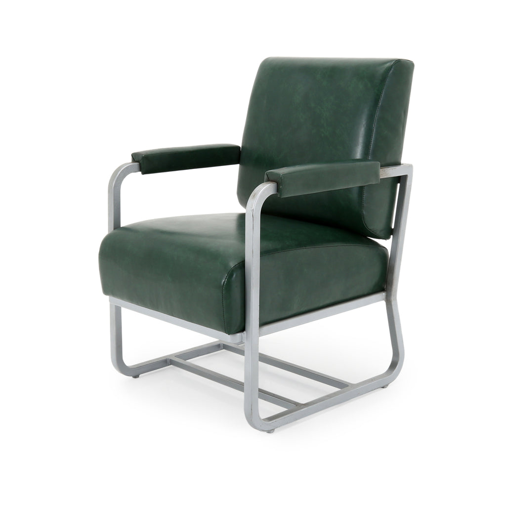 Green Leather Pullman Dining Car Chairs
