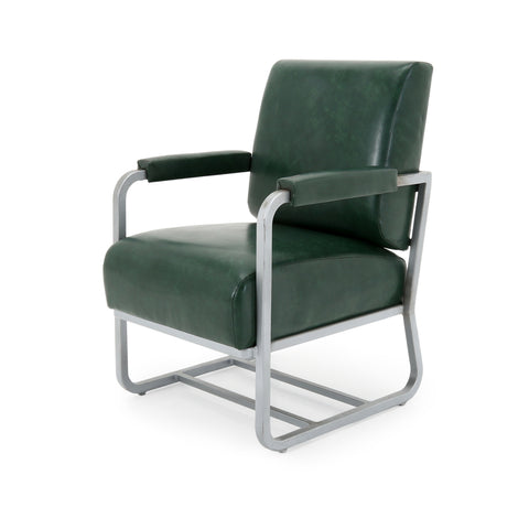 Green Leather Pullman Dining Car Chairs