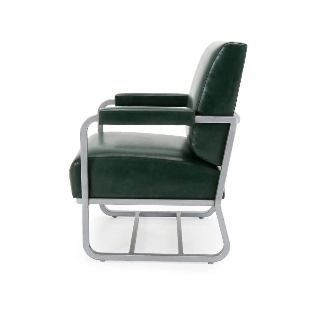 Green Leather Pullman Dining Car Chairs