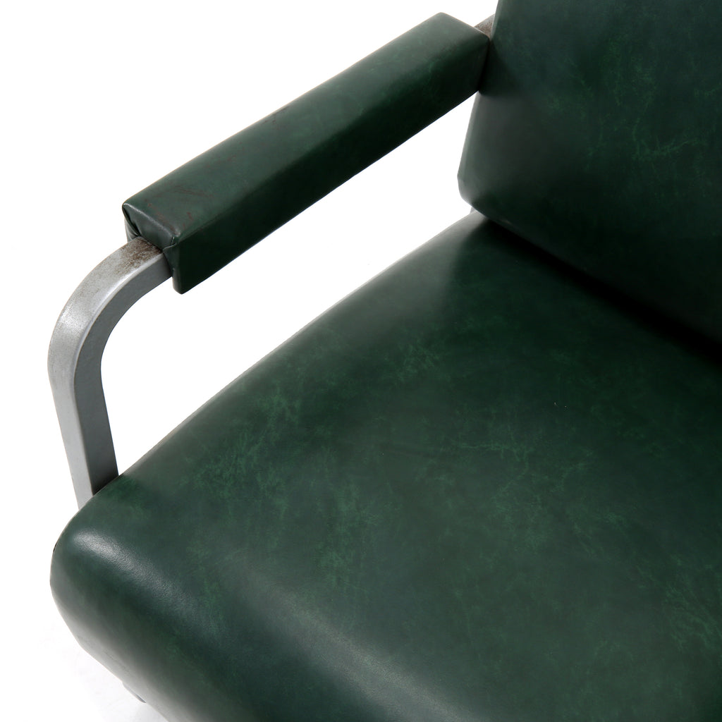 Green Leather Pullman Dining Car Chairs