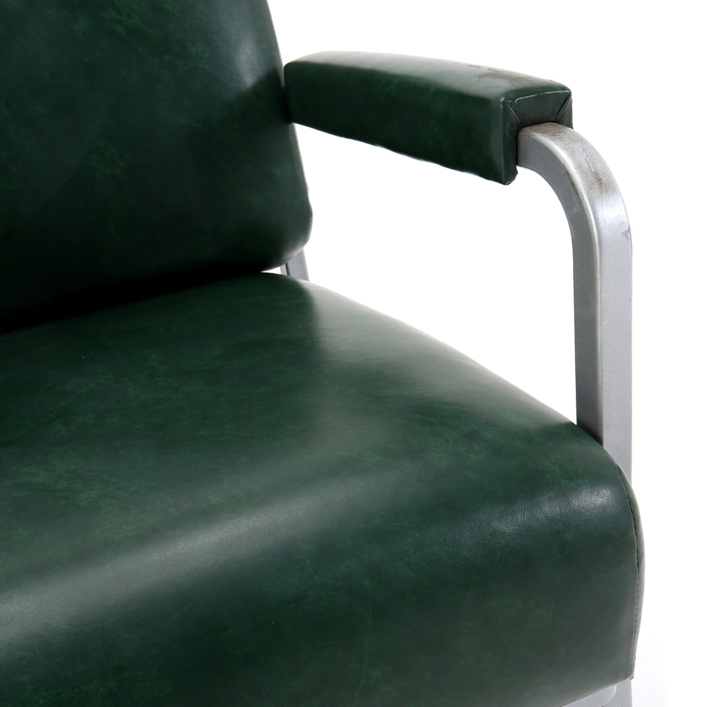 Green Leather Pullman Dining Car Chairs