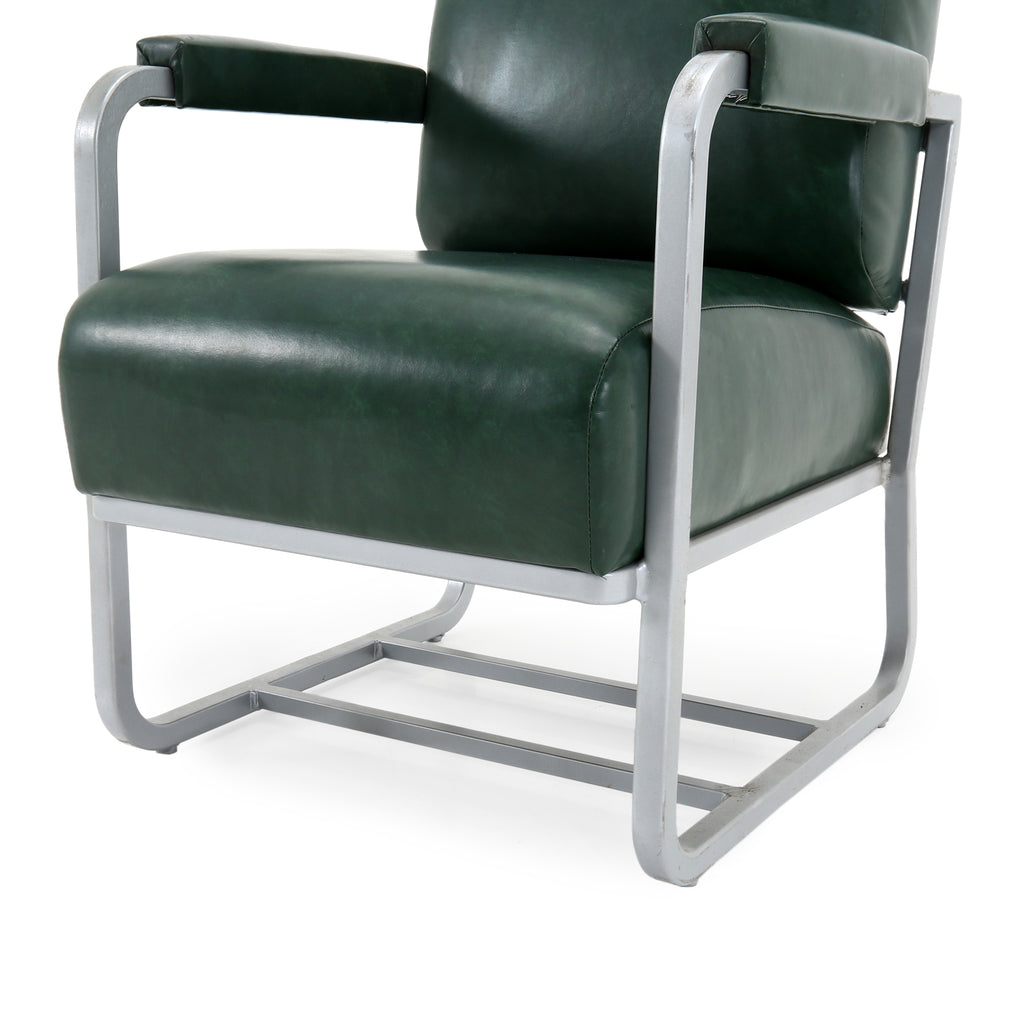 Green Leather Pullman Dining Car Chairs