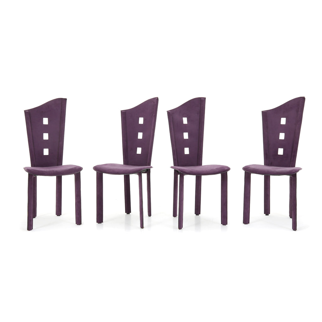 Aubergine Purple Suede Dining Chairs