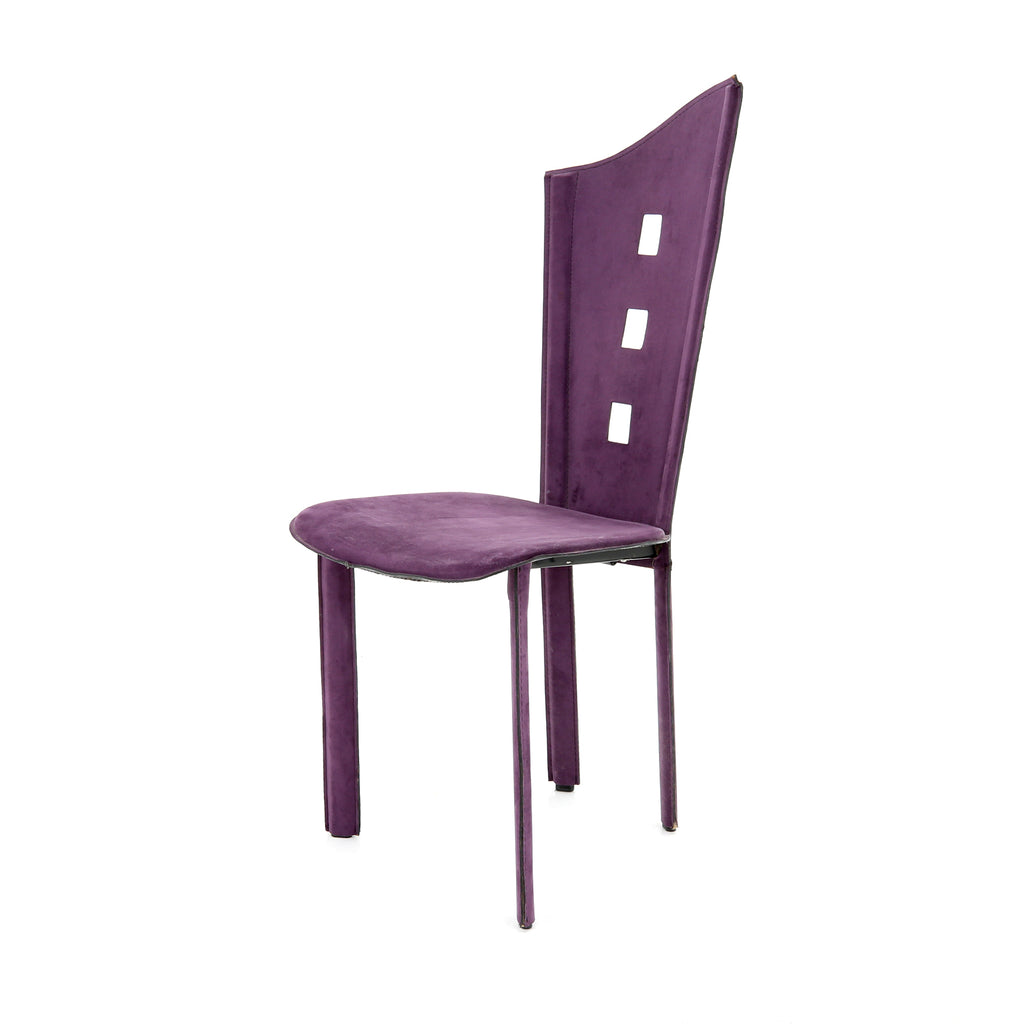 Aubergine Purple Suede Dining Chairs