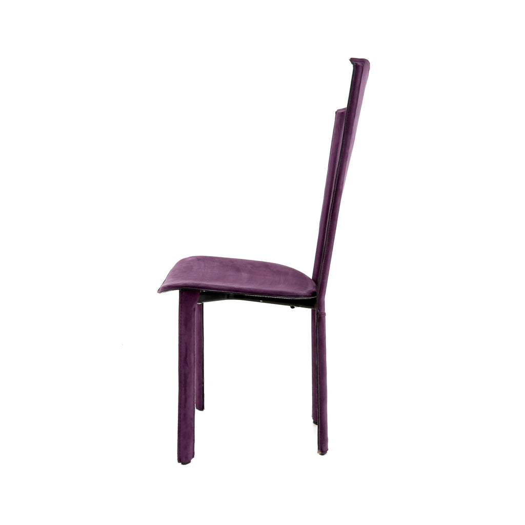 Aubergine Purple Suede Dining Chairs