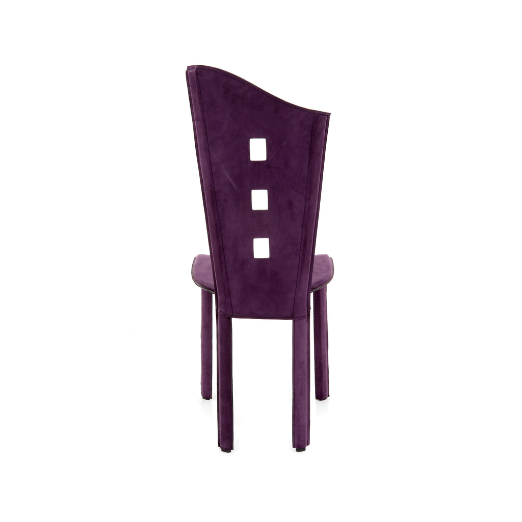 Aubergine Purple Suede Dining Chairs