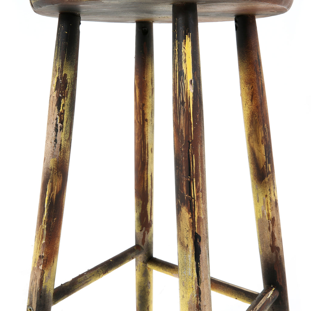 Yellow Rustic Stool
