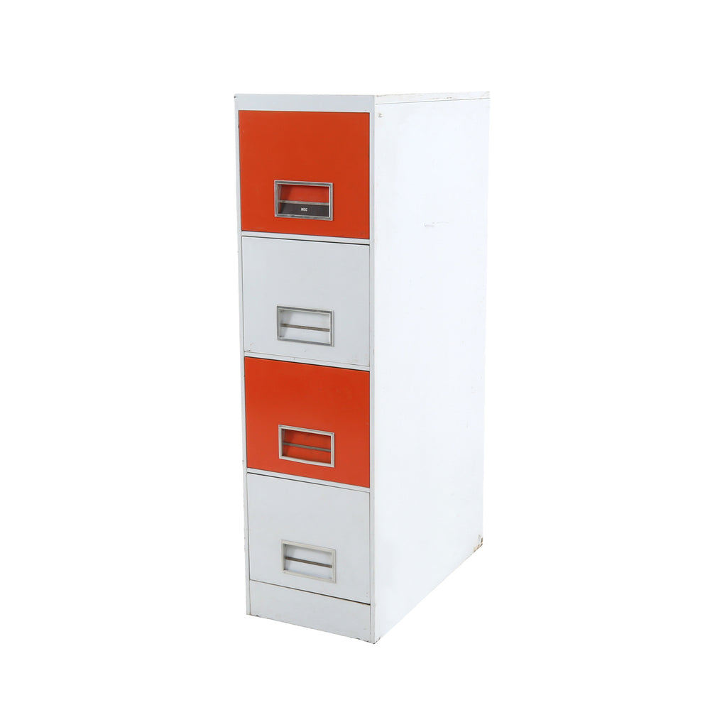 White / Orange Filing Cabinet