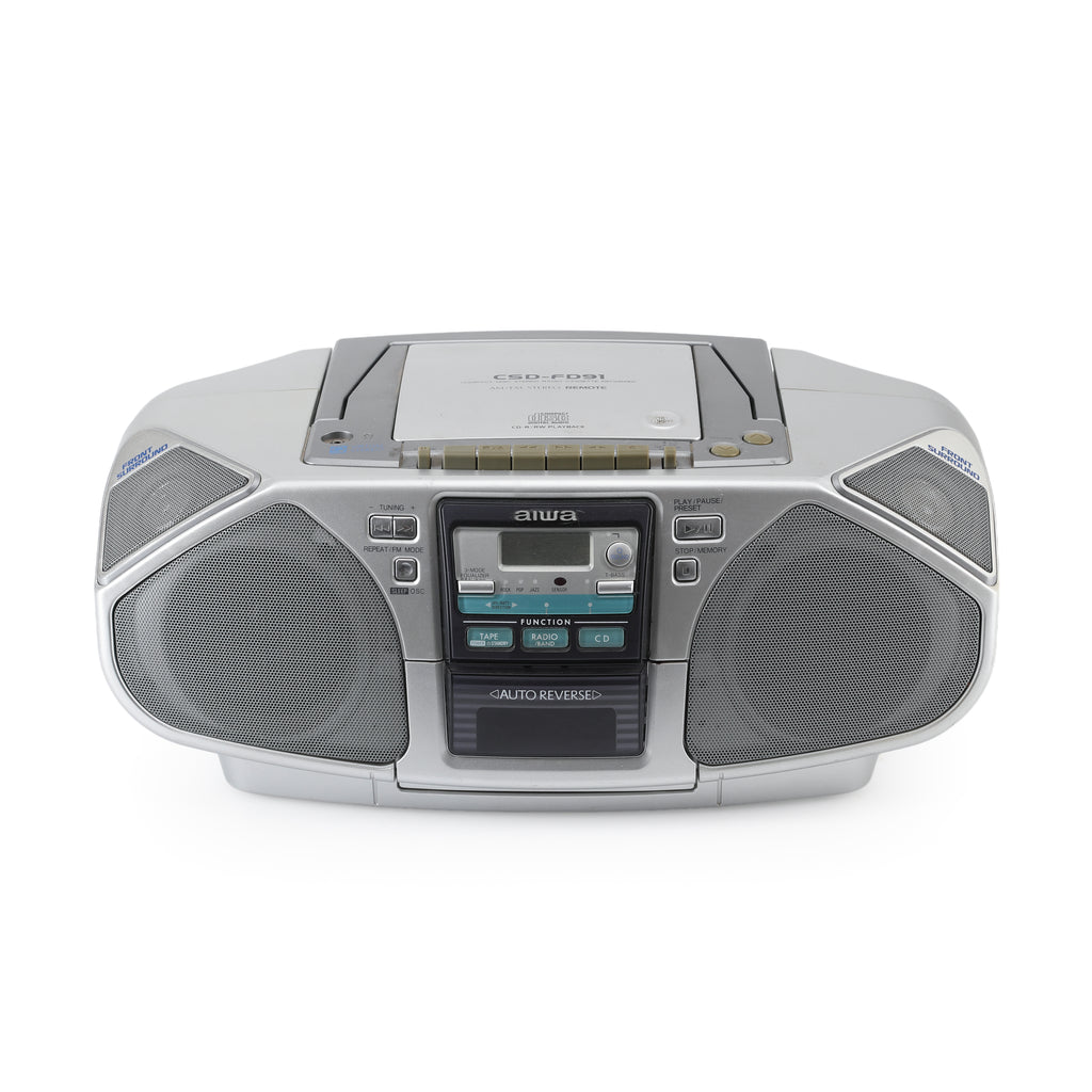 Silver & Gray AIWA Portable CD Boombox