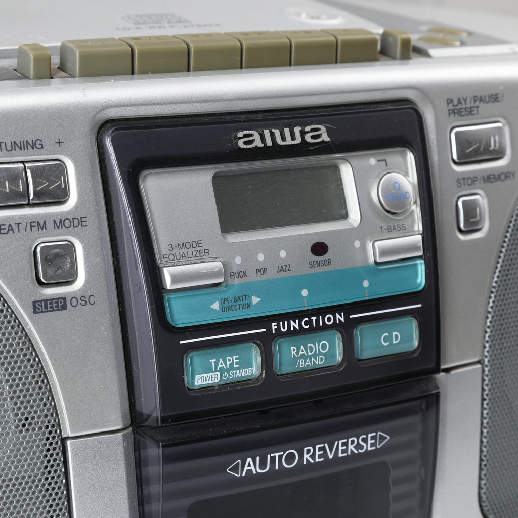 Silver & Gray AIWA Portable CD Boombox