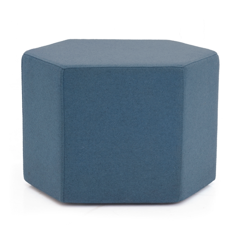 Hexagonal Ottoman - Teal Blue