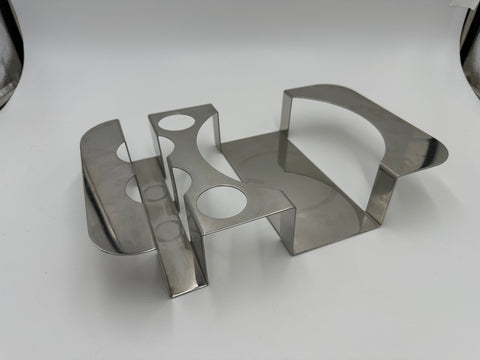 Sleek Silver Stainless Steel Geometric Tabletop Holder