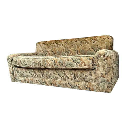 Vintage Green Tan Paisley Loveseat Sofa