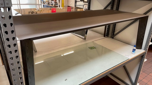 Large Two-Tone Glass & Wood Table
