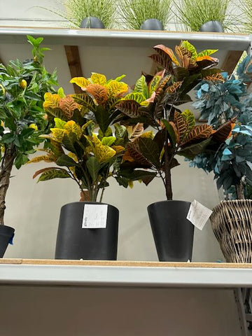 Medium Faux Plant with Orange Yellow Leaves