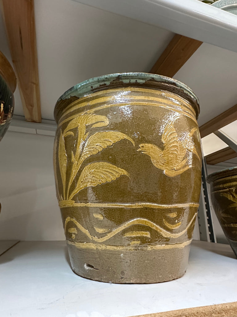 Brown & Gold Bird Dragon Planter - Large