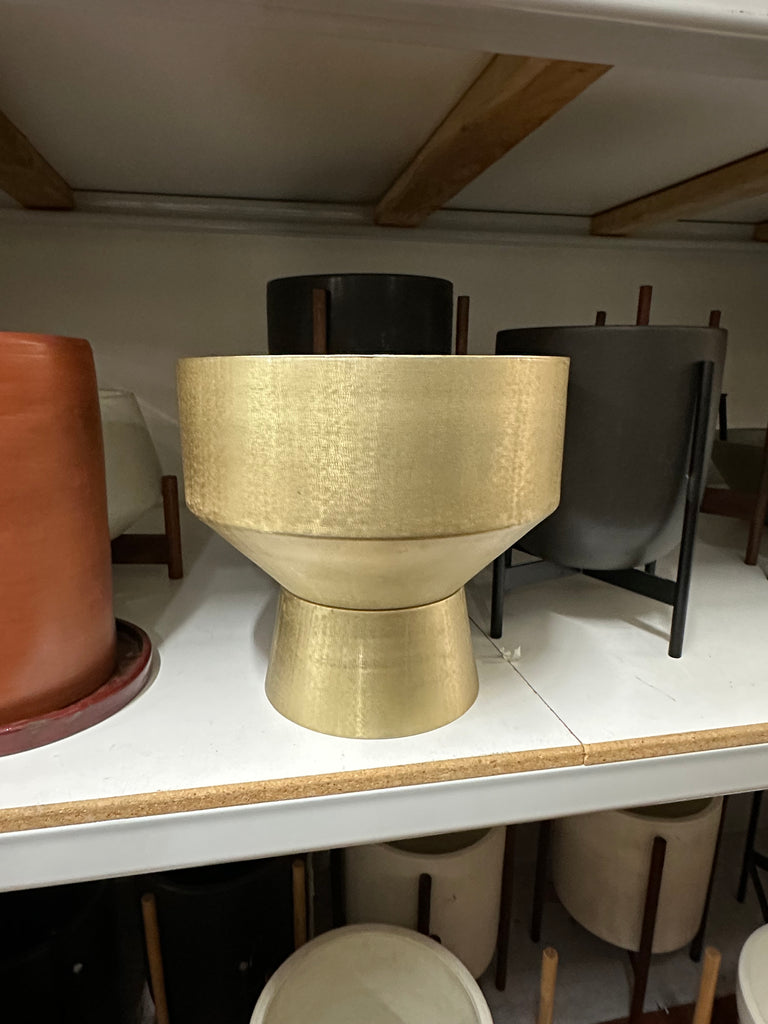 Gold Metal Mushroom Planter - Large