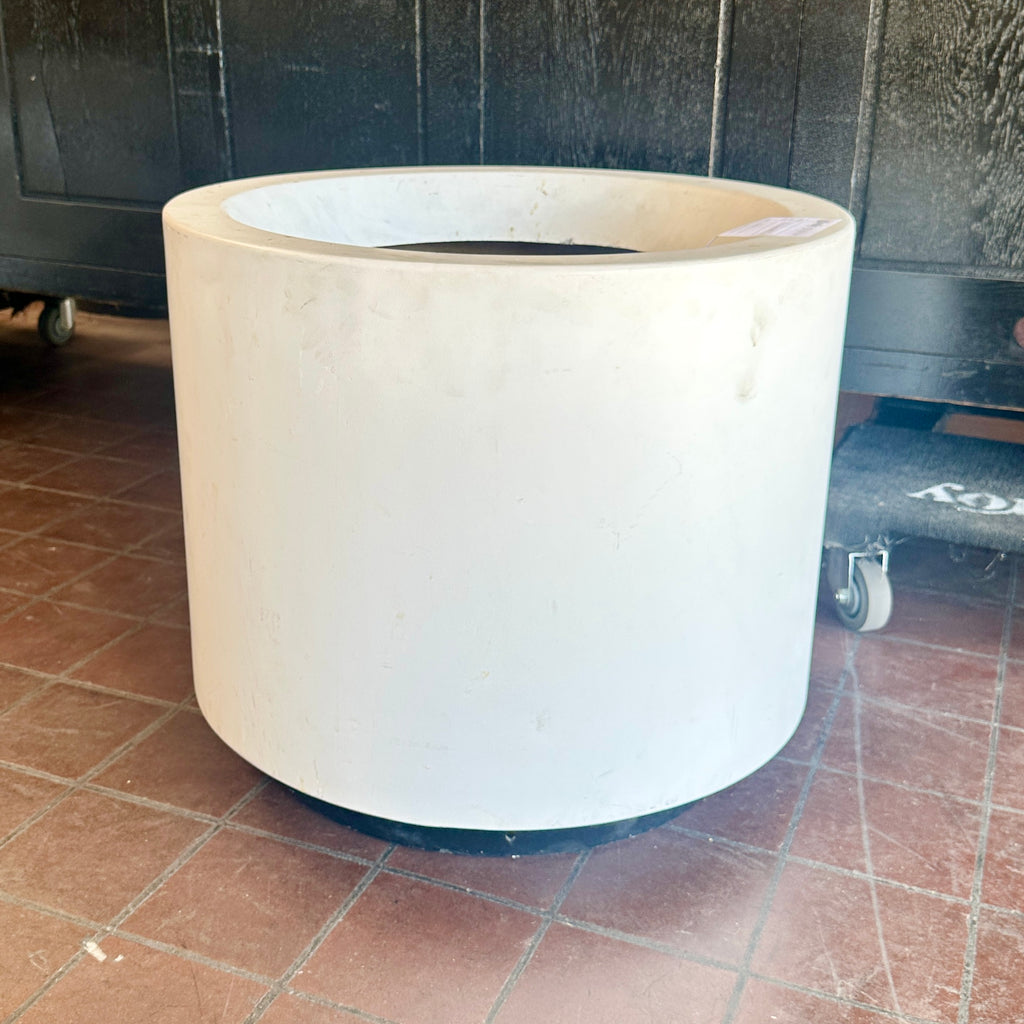 Medium White Planter with Black Plinth