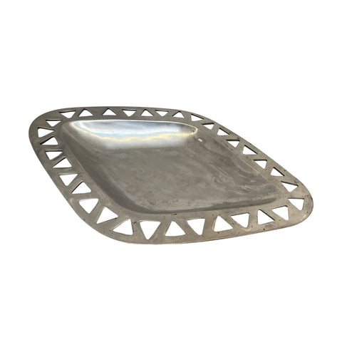 Diamond Shaped Chrome Tray with Triangular Holes