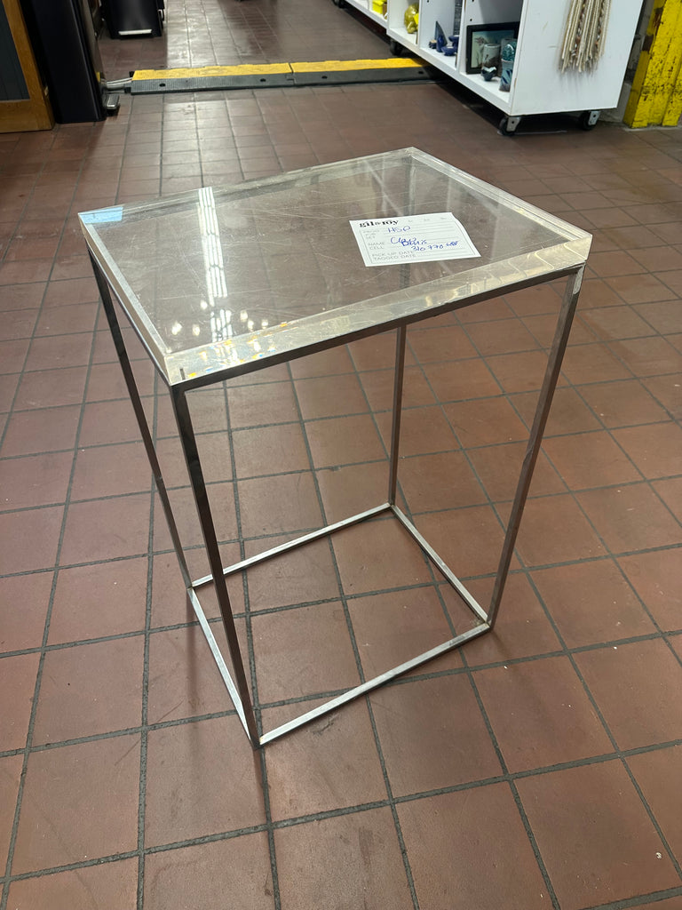 Lucite Metal Side Table