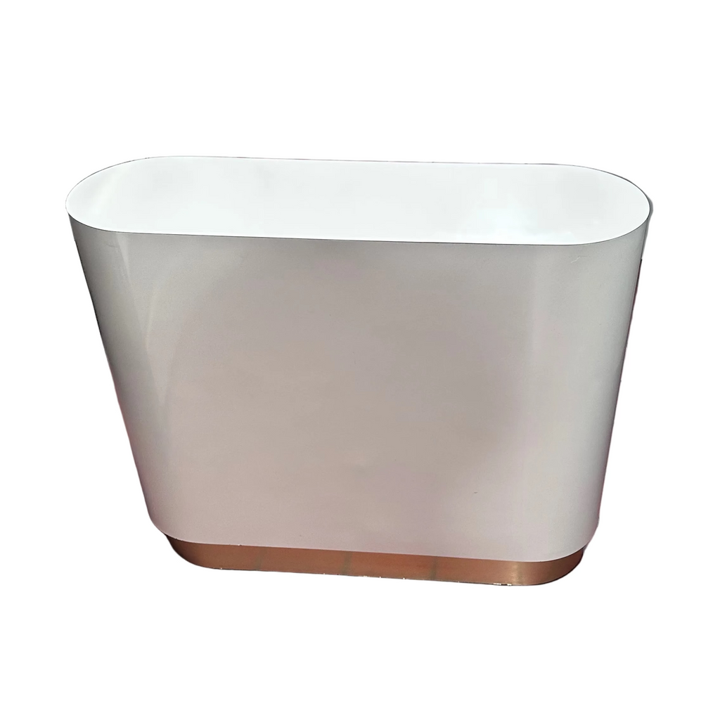 Off-White Lacquer Large Oval Pedestal