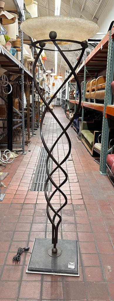 Black Spiral Twist Standing Floor Lamp