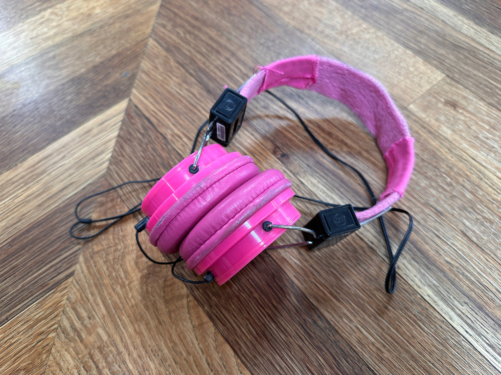 Hot Pink Fuzzy Over-Ear Headphones