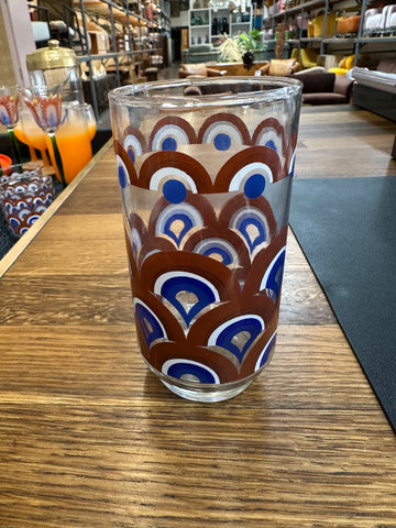 Tall Brown Wavey Retro Drinking Glasses