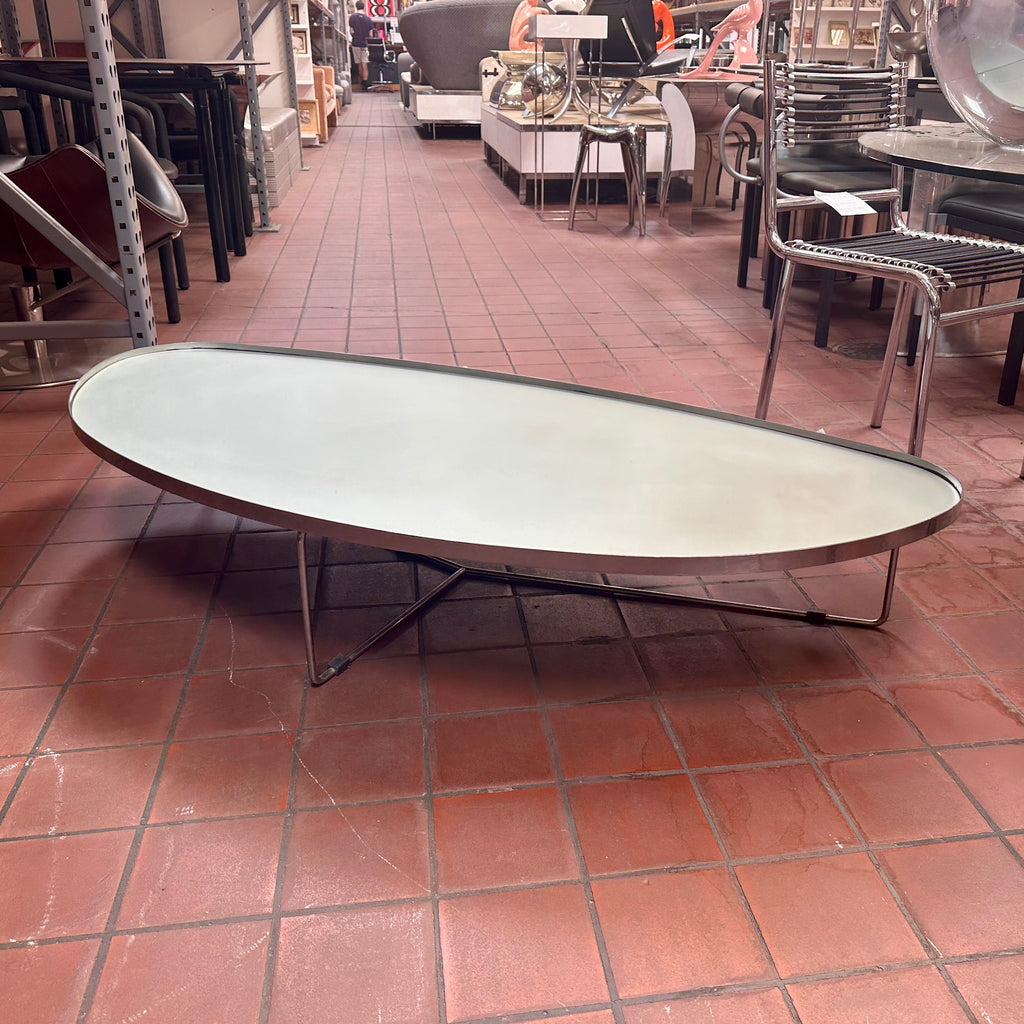 Frosted Glass Coffee Table with Chrome Frame