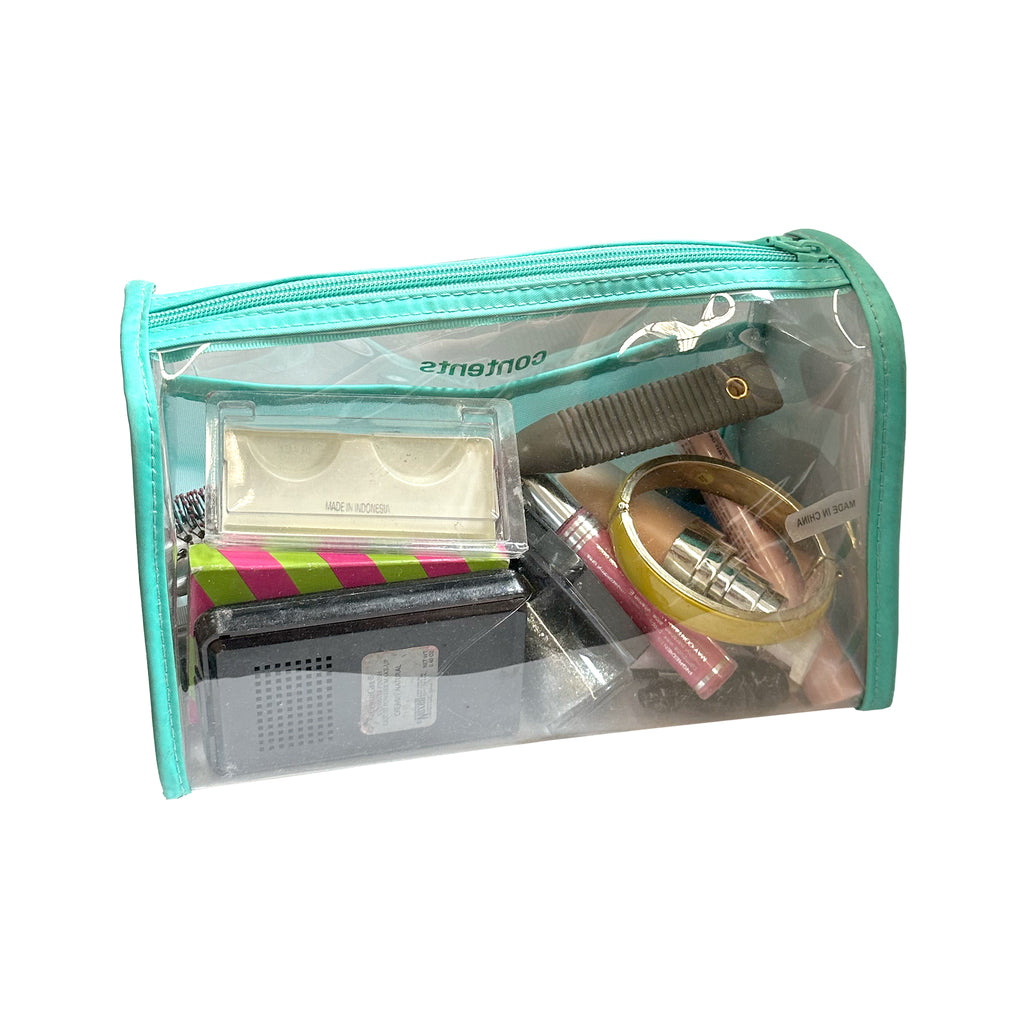 Teal / Clear Cosmetics Bag