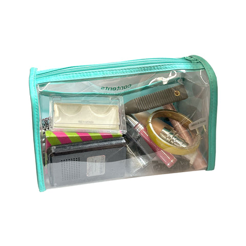 Teal / Clear Cosmetics Bag