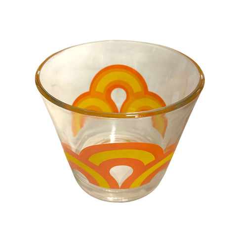 Orange Yellow Wavey Retro Punch Bowl