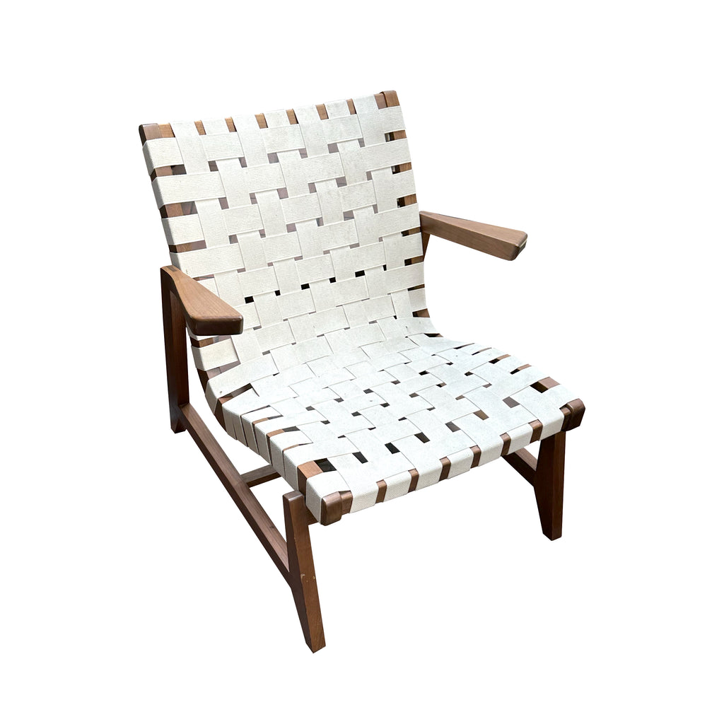 White Strap Outdoor Lounge Chair