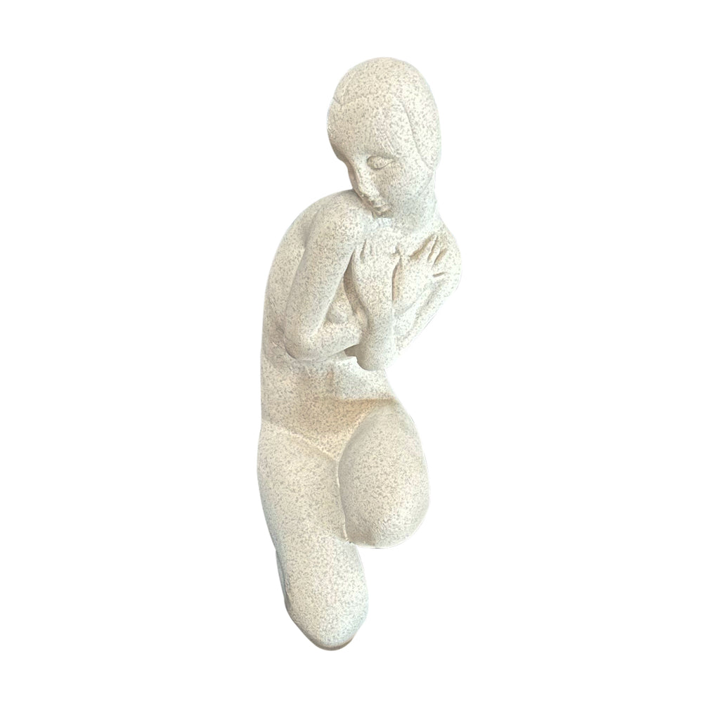 White Kneeling Woman Sculpture