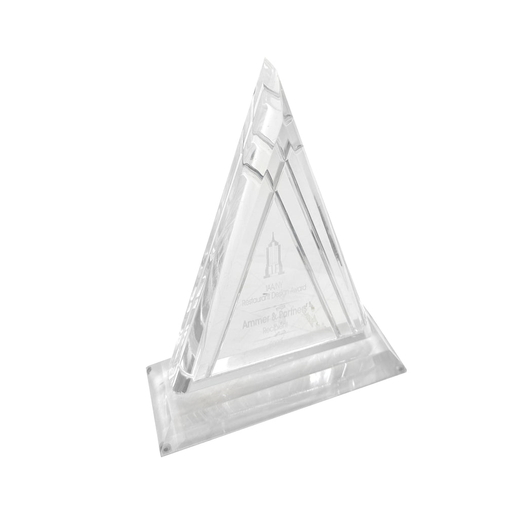 Clear Glass Triangular Award