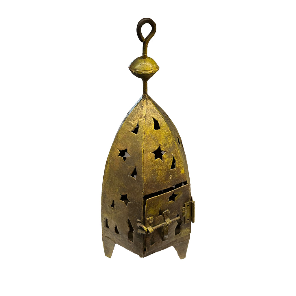 Rustic Gold Hanging Cage / Candle Holder