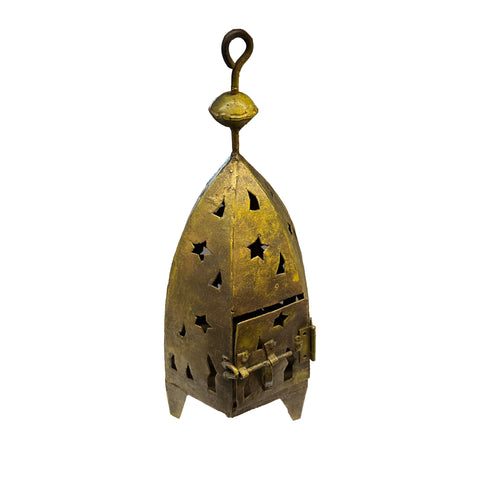 Rustic Gold Hanging Cage / Candle Holder